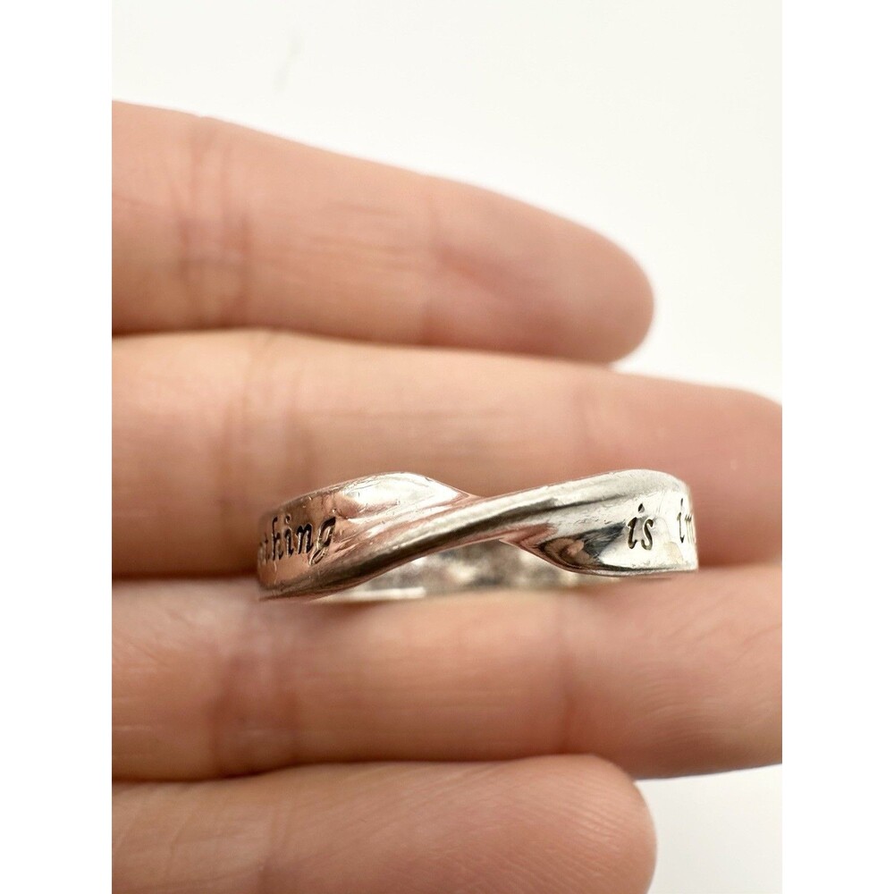 Nothing is Impossible Twisted Band Ring For Womens in 925 Sterling Silver Sz 9